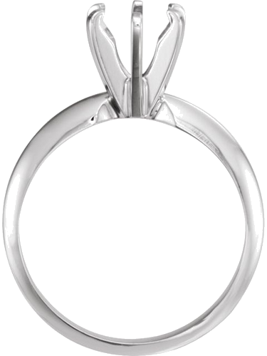 14K White 6-6.6 mm Round Pre-Notched 6-Prong Solitaire Ring Mounting (2)