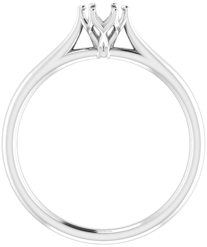 18K White 4.1 mm Round Engagement Ring Mounting (2)