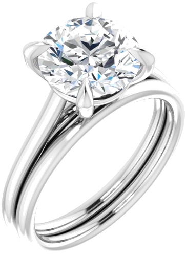 14K White  8.8 mm Round Solitaire Engagement Ring Mounting (6)