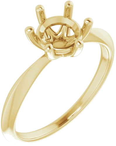 14K Yellow 7 mm Round 6-Prong Engagement Ring Mounting (6)