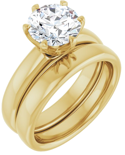18K Yellow 8.2 mm Round Engagement Ring Mounting (6)