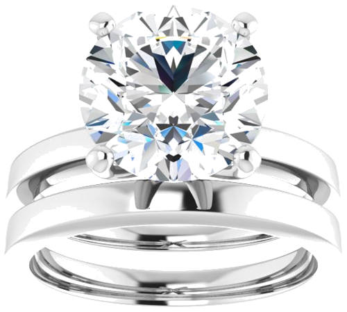 10K White 10 mm Round Solitaire Engagement Ring Mounting (8)