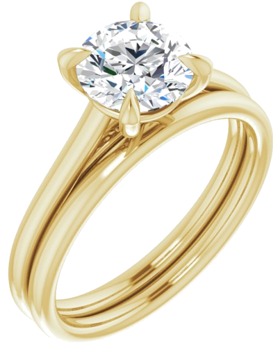 14K Yellow  7 mm Round Solitaire Engagement Ring Mounting (6)