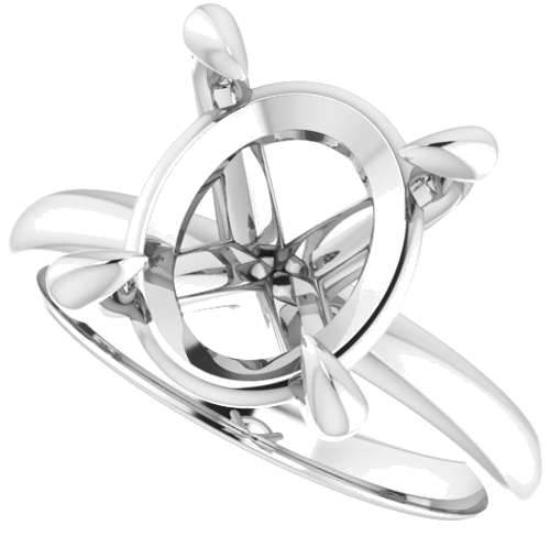 Sužadėtuvių Žiedas „Solitaire“ 585 Baltojo Aukso Oval 12mm x 10mm (5)