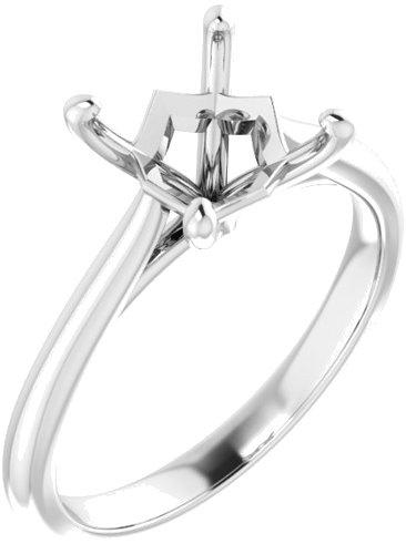 Sužadėtuvių Žiedas „Solitaire“ 585 Baltojo Aukso Square 6.5mm (1)