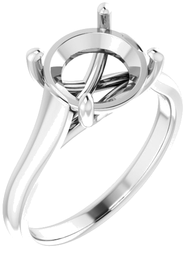 14K White 9.4 mm Round Solitaire Engagement Ring Mounting (1)