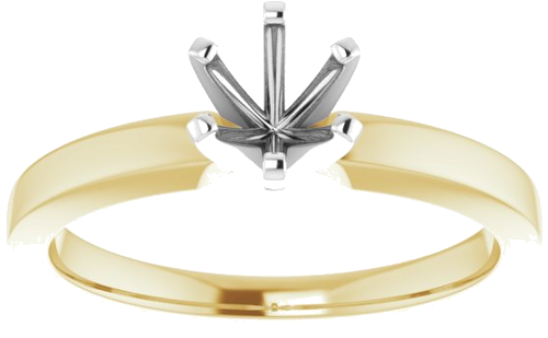 14K Yellow White 5.2 mm Round Solitaire Engagement Ring Mounting (3)