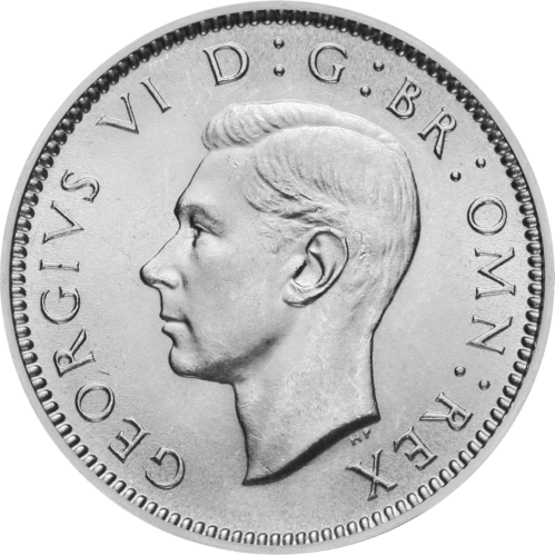 6 Pensu Džordžs VI (1937-1946) Lielbritānija sudraba monēta (1. tips) (1)
