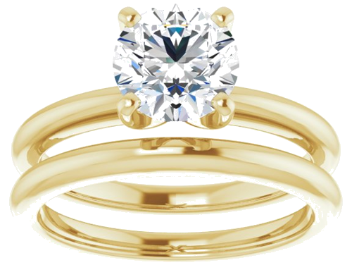 14K Yellow  7 mm Round Solitaire Engagement Ring Mounting (8)