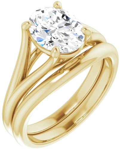 Sužadėtuvių Žiedas „Solitaire“ 585 Geltonojo Aukso Oval 9mm x 7mm (6)