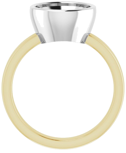 14K Yellow White 9.4 mm Round Solitaire Engagement Ring Mounting (2)