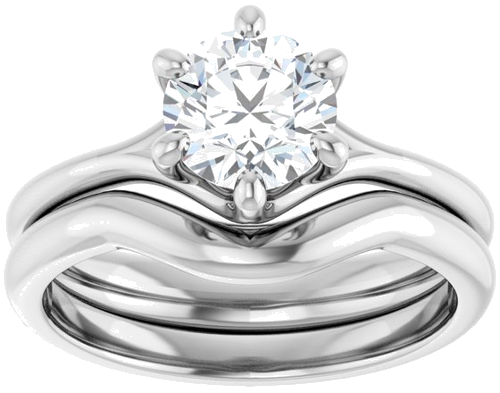 14K White 6.5 mm Round Engagement Ring Mounting (8)