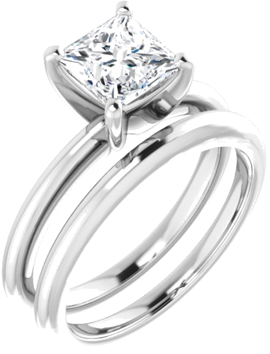 Sužadėtuvių Žiedas „Solitaire“ 950 Platinos Square 6mm (6)