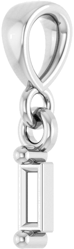 14K White 3x1.5 mm Straight Baguette 2-Prong Solitaire Pendant Mounting (2)