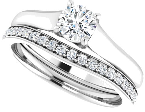 14K White 4.8 mm Round Solitaire Engagement Ring Mounting (10)