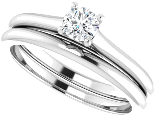 14K White 4.1 mm Round Solitaire Engagement Ring Mounting (10)