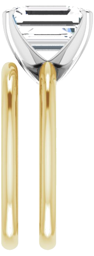 14K Yellow   White  10x8 mm Emerald Solitaire Engagement Ring Mounting (9)