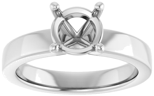 Sužadėtuvių Žiedas „Solitaire“ 585 Baltojo Aukso Round 7.4mm (3)