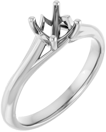 14K White 5.8 mm Round Solitaire Engagement Ring Mounting (1)
