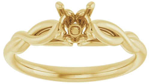 Sužadėtuvių Žiedas „Solitaire“ 585 Geltonojo Aukso Round 5.2mm (3)