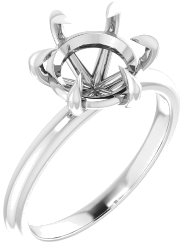 Sužadėtuvių Žiedas „Solitaire“ 585 Baltojo Aukso Round 9mm (1)