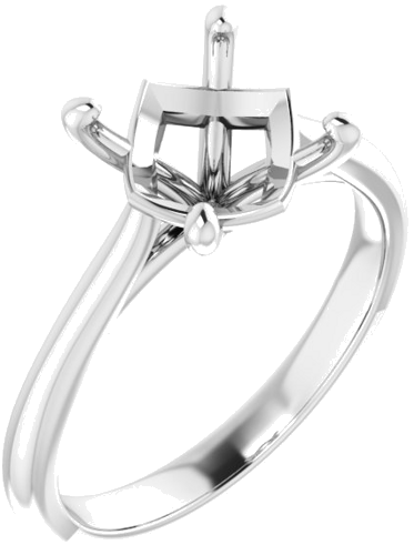 18K White 8.8 mm Round Solitaire Engagement Ring Mounting (1)