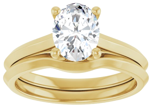 Sužadėtuvių Žiedas „Solitaire“ 585 Geltonojo Aukso Oval 8mm x 6mm (8)