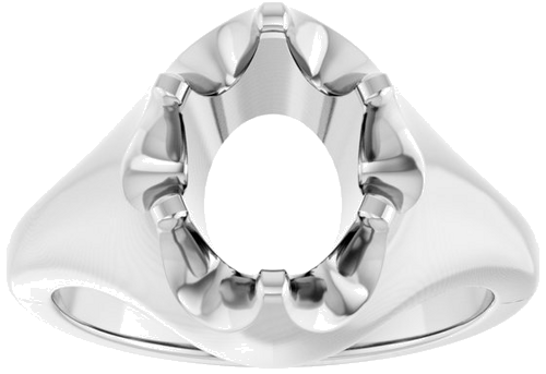 Platinum 9x7 mm Oval Solitaire Engagement Ring Mounting (3)