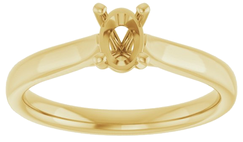 14K Yellow 6x4 mm Oval Engagement Ring Mounting (3)