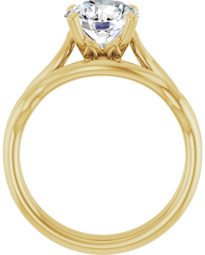14K Yellow  8 mm Round Solitaire Engagement Ring Mounting (7)
