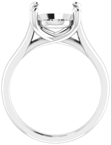 14K White 12x10 mm Oval Solitaire Engagement Ring Mounting (2)