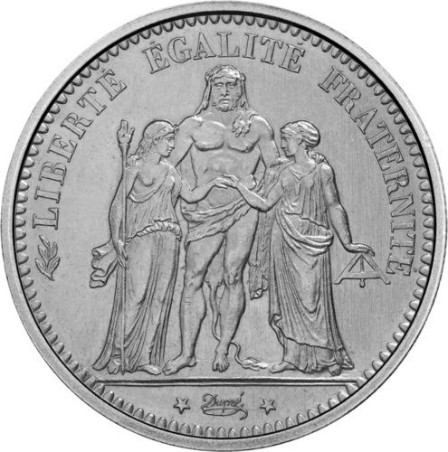 5 Frankai (1870-1889) Prancūzija sidabrinė moneta (1)