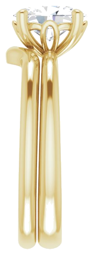 14K Yellow 8x6 mm Oval Solitaire Engagement Ring Mounting (9)