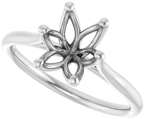 14K White 9x7 mm Oval Engagement Ring Mounting (5)