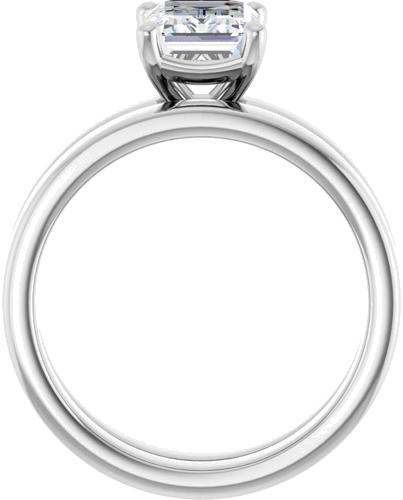 14K White 8x6 mm Emerald Solitaire Engagement Ring Mounting (7)