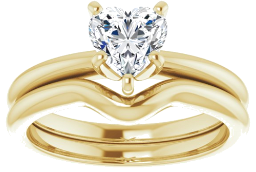 Sužadėtuvių Žiedas „Solitaire“ 585 Geltonojo Aukso Heart Shape 6mm (8)