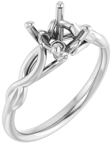 Sužadėtuvių Žiedas „Solitaire“ 585 Baltojo Aukso Round 7mm (1)