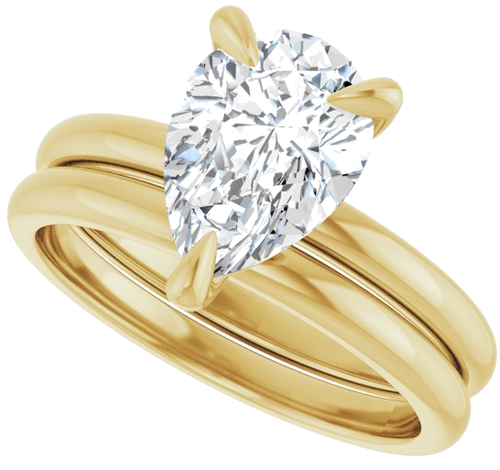 14K Yellow  10x7 mm Pear Solitaire Engagement Ring Mounting (10)