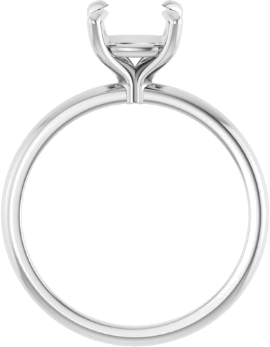 14K White  7x7 mm Cushion Solitaire Engagement Ring Mounting (2)