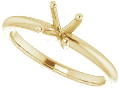 14K Yellow  5.5 mm Round Solitaire Engagement Ring Mounting (5)