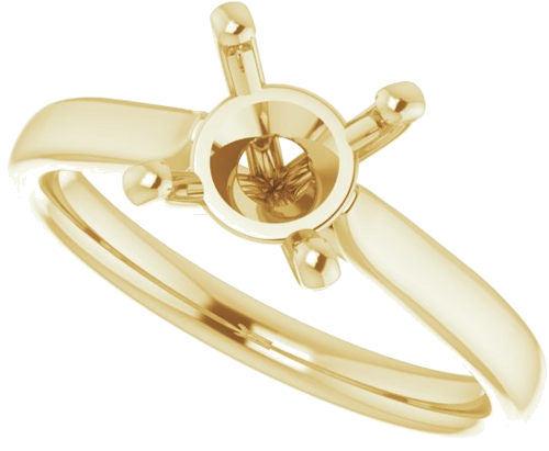 14K Yellow 7.4 mm Round Engagement Ring Mounting (5)