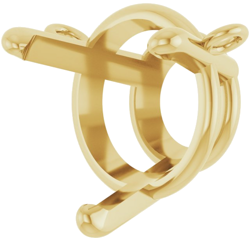 14K Yellow 9 mm Round 3-Prong Necklace Center (2)