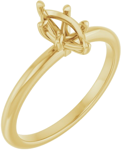 14K Yellow 8x4 mm Marquise Solitaire Engagement Ring Mounting (1)