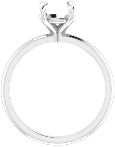 14K White  7 mm Round Solitaire Engagement Ring Mounting (2)