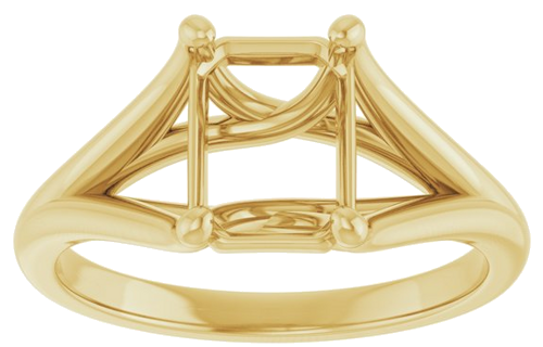 Sužadėtuvių Žiedas „Solitaire“ 585 Geltonojo Aukso Emerald 8mm x 6mm (3)