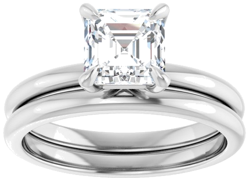 Sužadėtuvių Žiedas „Solitaire“ 585 Baltojo Aukso Asscher 6mm (8)