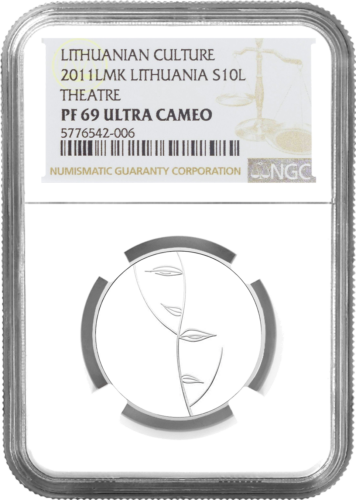 Lithuania  2011 Theater 10 litas silver coin PF 69 ULTRA CAMEO (1)
