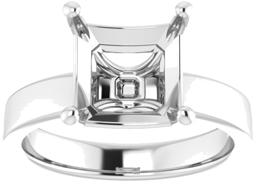 Sužadėtuvių Žiedas „Solitaire“ 585 Baltojo Aukso Asscher 9mm (3)