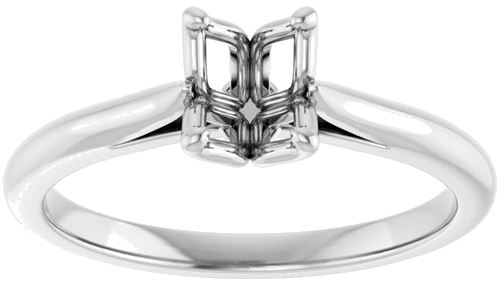 10K White  7x5 mm Oval Solitaire Engagement Ring Mounting (3)