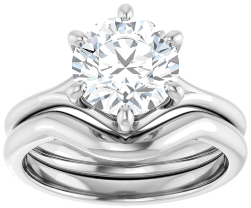 14K White 8 mm Round Engagement Ring Mounting (8)